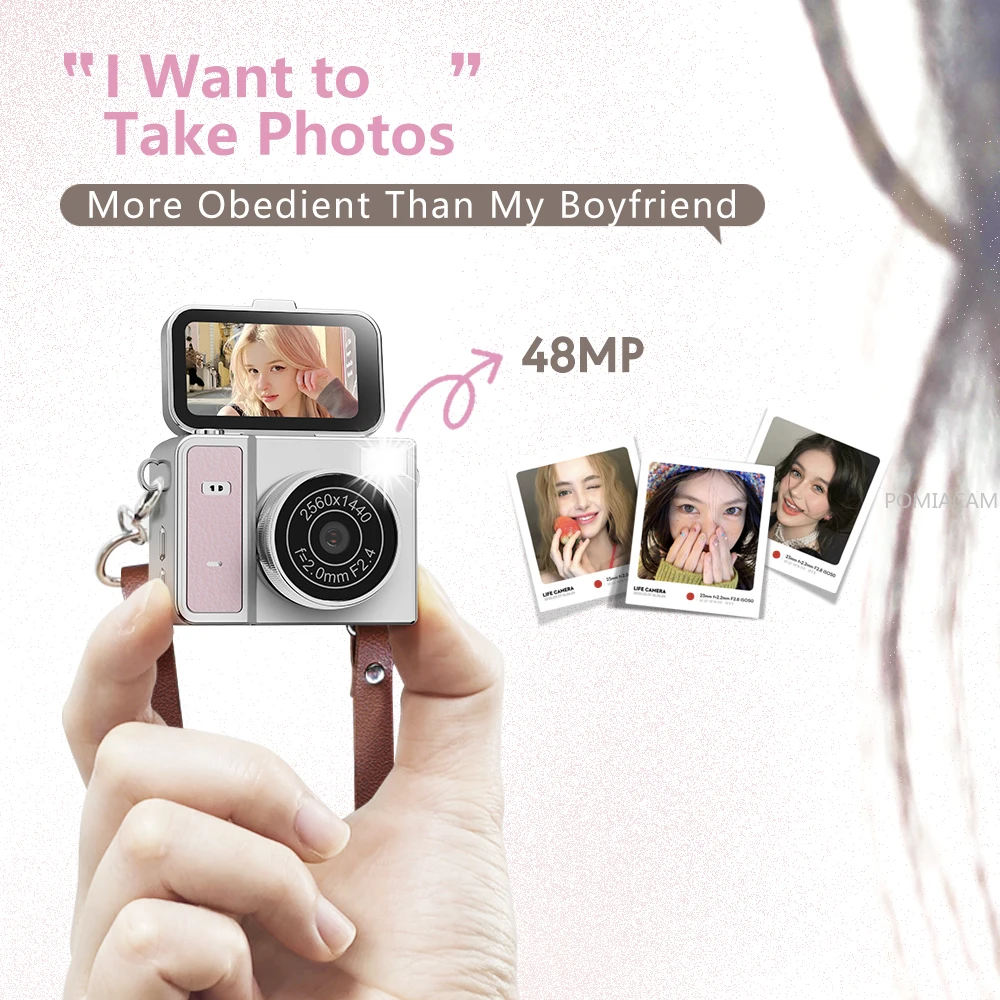 S162 Videocámara Portátil con Pantalla Abatible para Vlogging - imagen 3