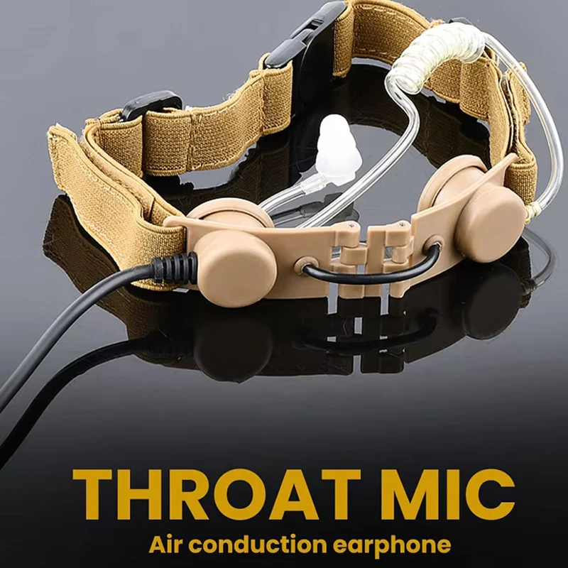 WADSN micrófono táctico laríngeo de garganta para walkie radio - imagen 2