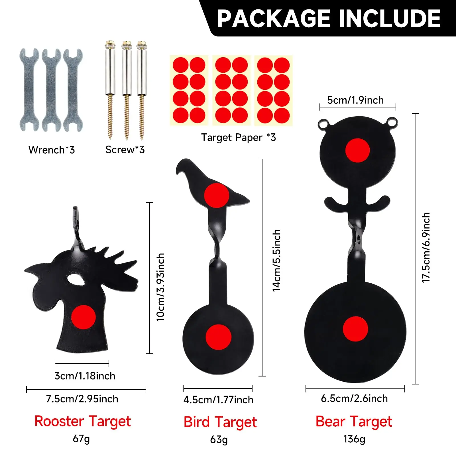 Blanco de acero giratorio 360° para pistolas BB y rifles de aire - imagen 4
