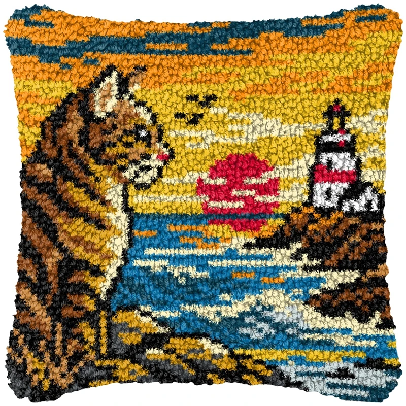 Alfombra de ganchillo rústica estilo granja bordada para hogar - imagen 5