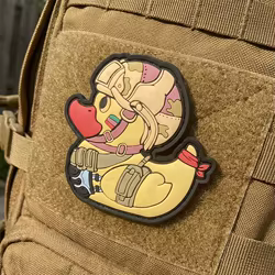 Parches de PVC y bordados 3D pato amarillo - Insignias para mochilas