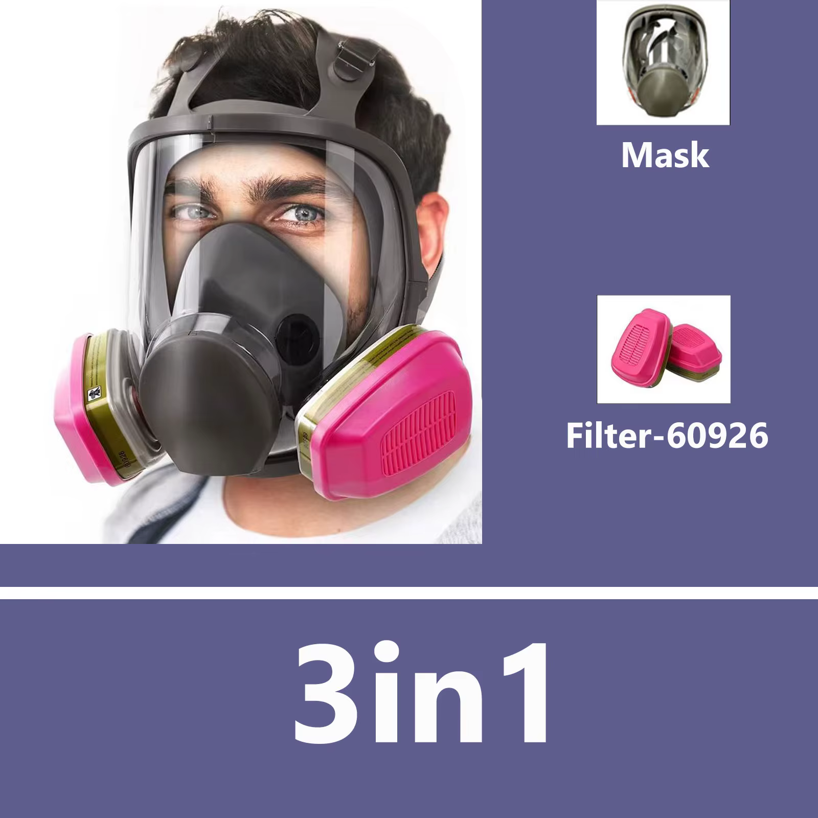 Respirador de cara completa para pintura, soldadura y resina