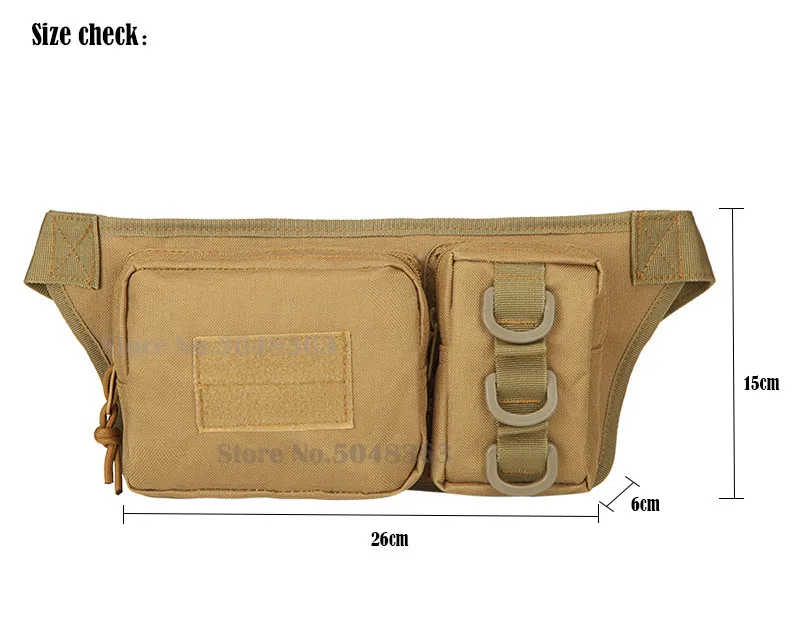 Riñonera táctica impermeable con estilo militar y bolsillos