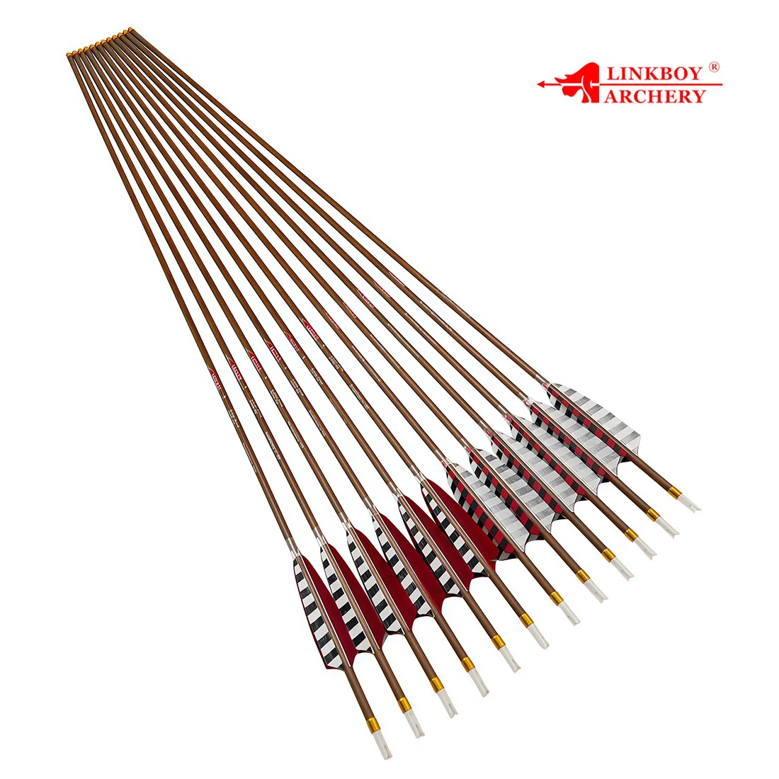 Linkboy Wood Skin – Flechas de carbono para arco de caza - imagen 4