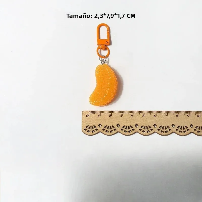 Llavero naranja miniatura colgante decorativo para bolso - imagen 2