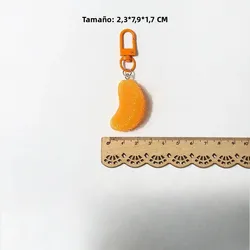 Llavero naranja miniatura colgante decorativo para bolso