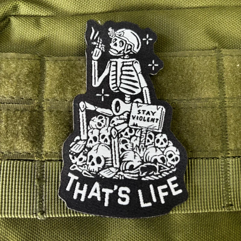 Parche táctico esqueleto soldado That's life moral gancho y bucle - imagen 3