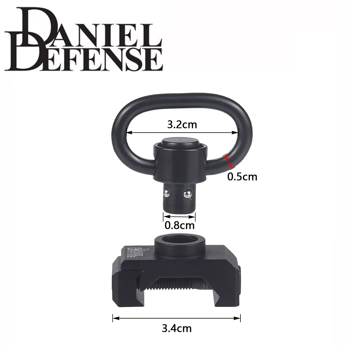 Daniel Defense Punto de fijación giratorio QD riel Picatinny 20mm - imagen 4