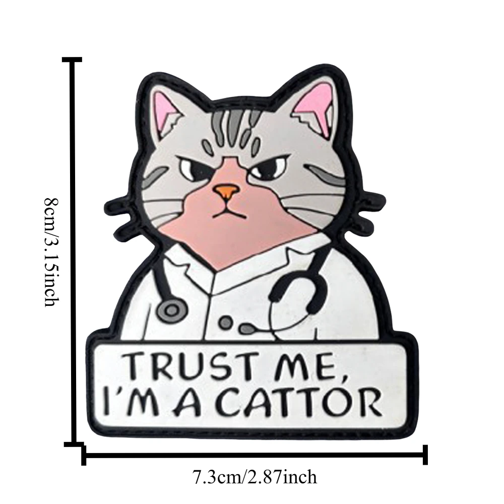 Parche PVC Confíame, soy gato para mochila y chaleco - imagen 3