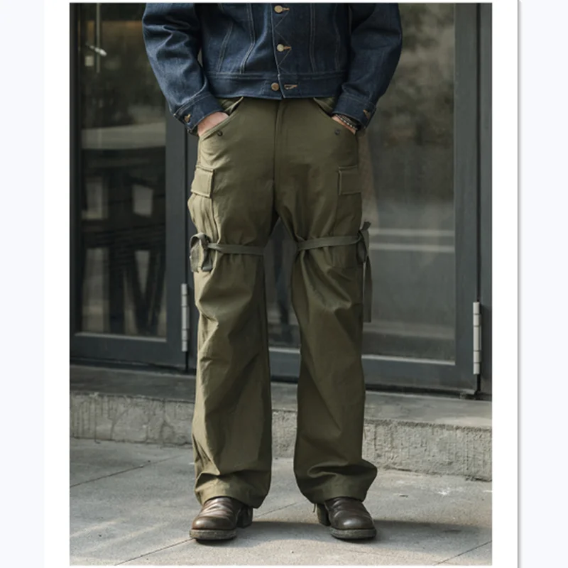 Pantalón de campo M-51 satén – Pierna ancha con múltiples bolsillos