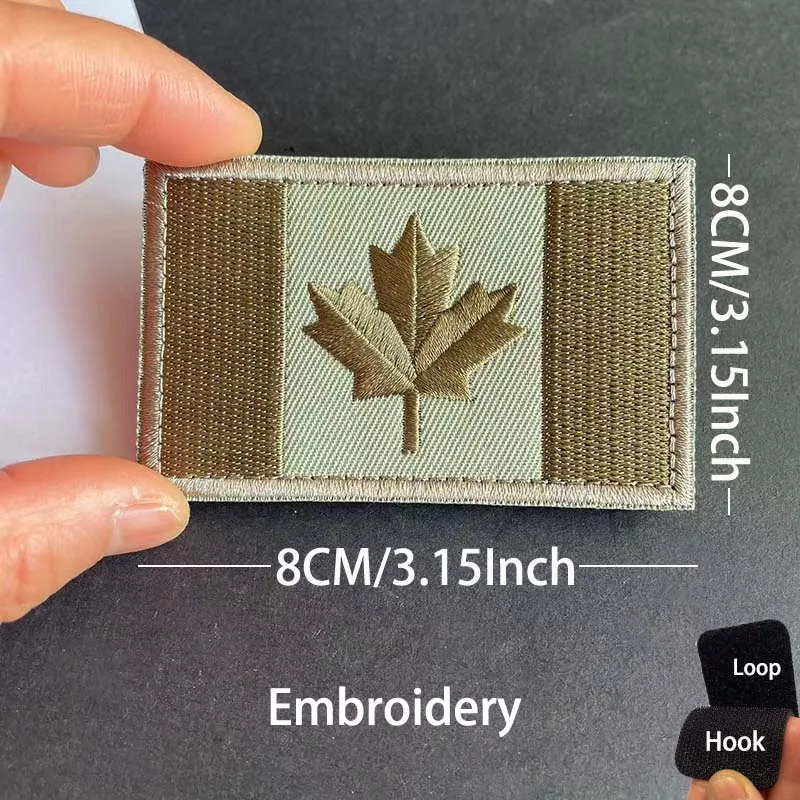Parche táctico PVC insignia hoja de arce bandera Canadá reflectante - imagen 3