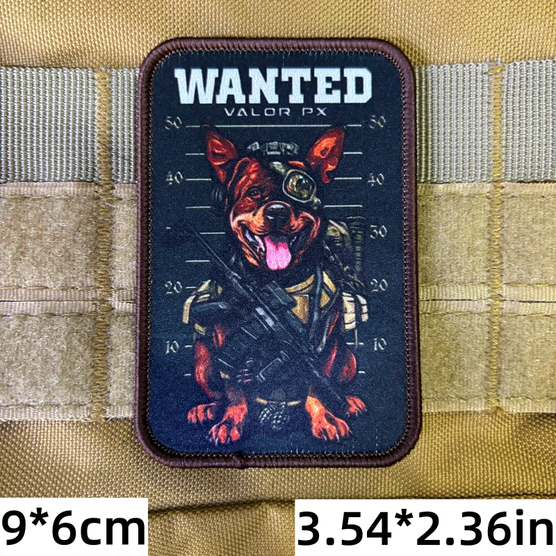 Parche táctico The Wanted Dog velcro insignia de perro peligroso
