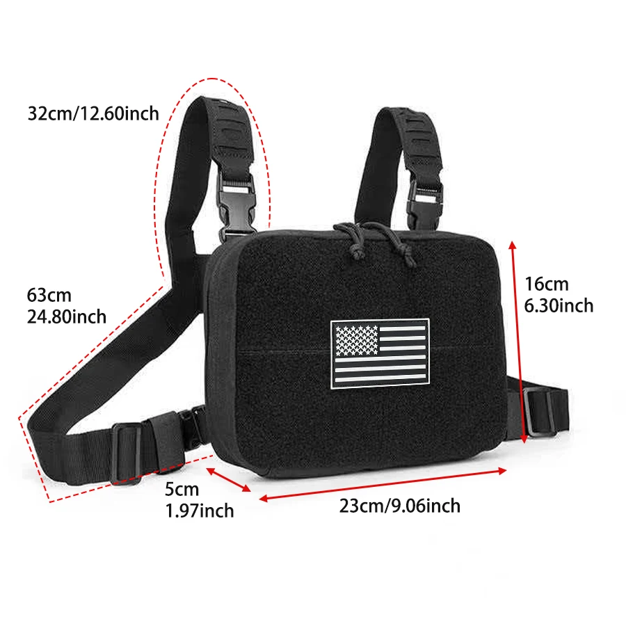 Bolsa de pecho táctica portátil con correa desmontable ajustable - imagen 3