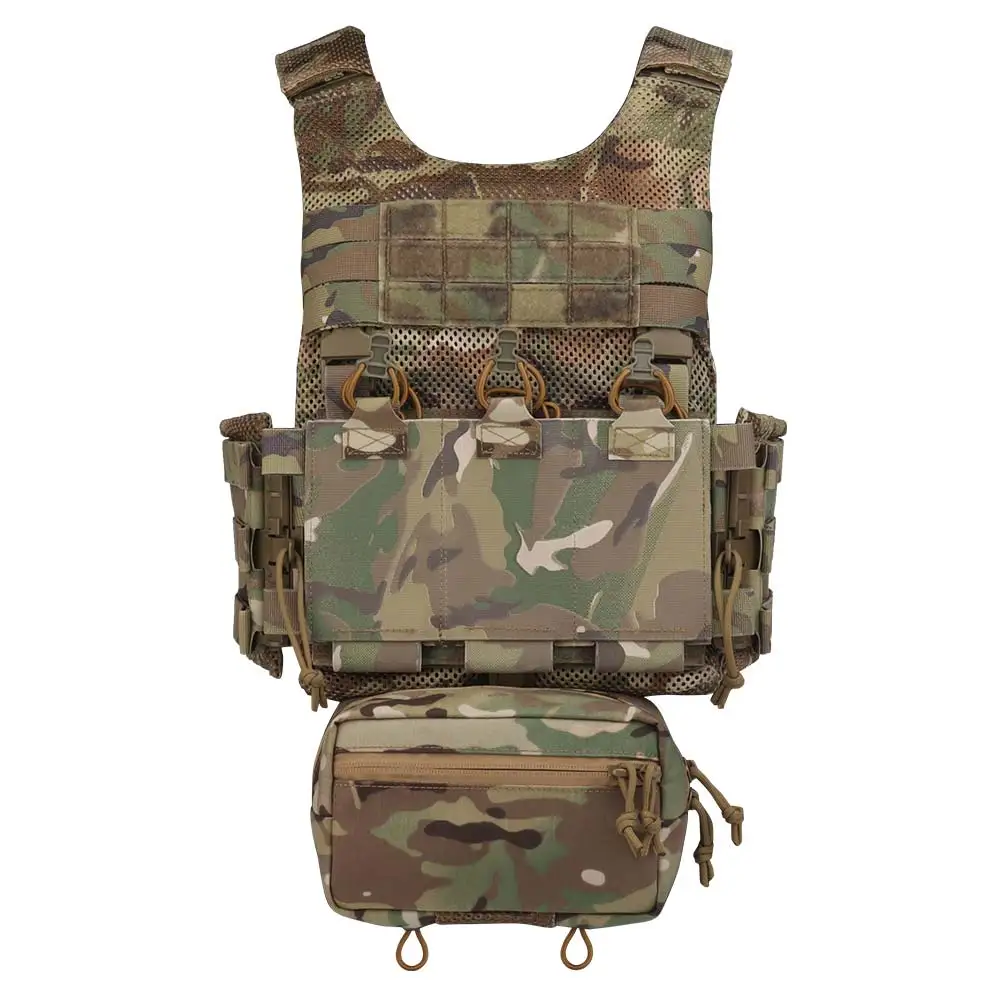 OTB LV119 Chaleco táctico Marino con portaplacas MOLLE triple bolsillo