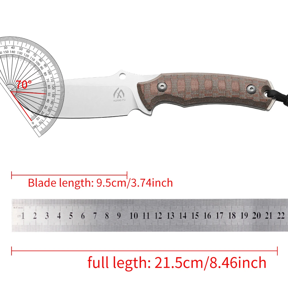 Cuchillo fijo táctico G10 con funda, hoja compacta EDC outdoor - imagen 5