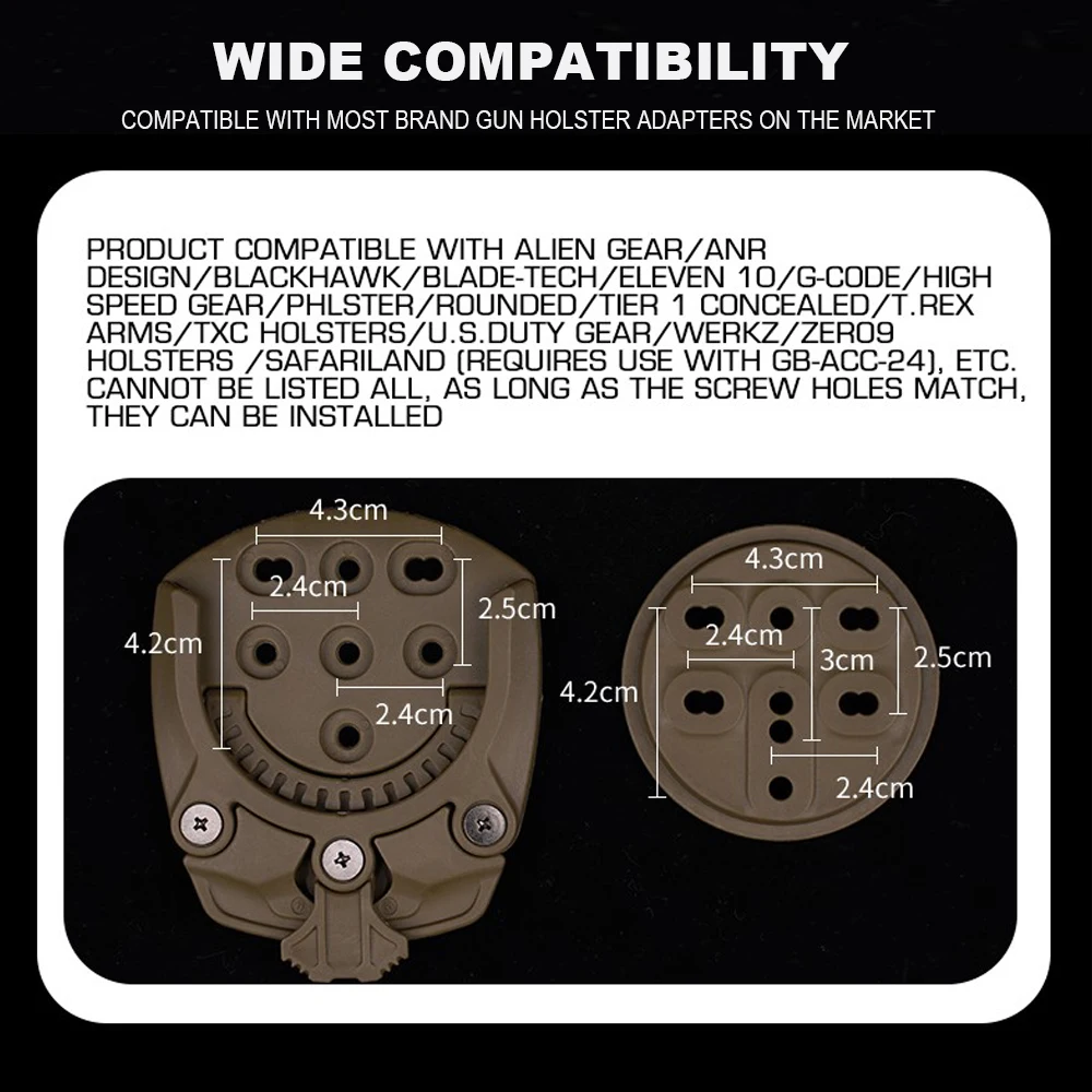 RTI DUTY Adaptador de funda táctica de montaje 360° Base QLS - imagen 2
