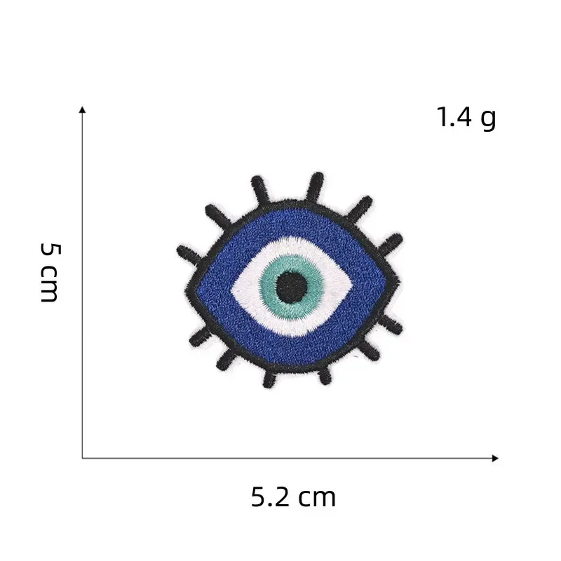 Parche bordado mal de ojo – emblema azul termoadhesivo - imagen 4