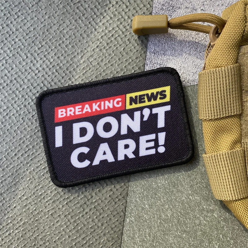 Parche moral táctico I Don't Care – Velcro para mochila y gorra - imagen 4