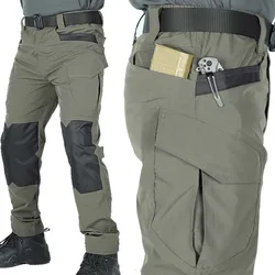 Pantalones tácticos cargo impermeables Ripstop multibolsillos hombre