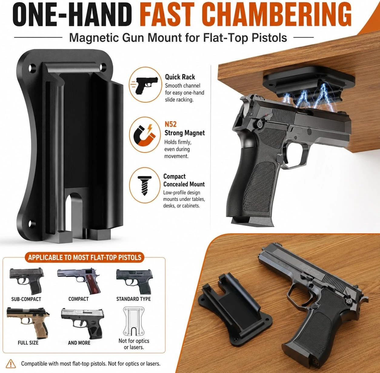 Soporte magnético táctico para pistola airsoft, seguridad gatillo - imagen 2