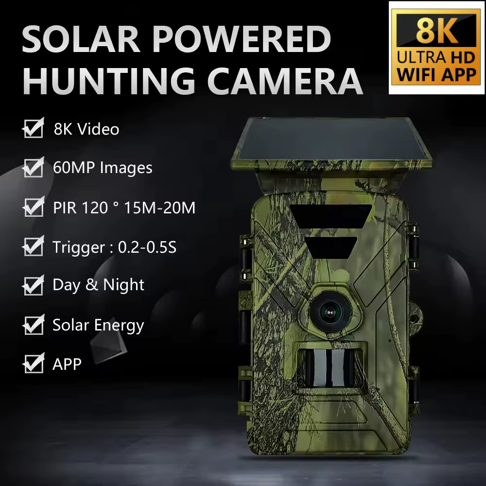 Cámara de caza inalámbrica con panel solar y sensor PIR visión nocturna - imagen 2