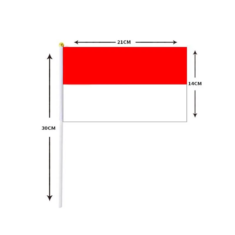 Banderas agitadoras de mano Indonesia 14x21 cm - venta mayorista