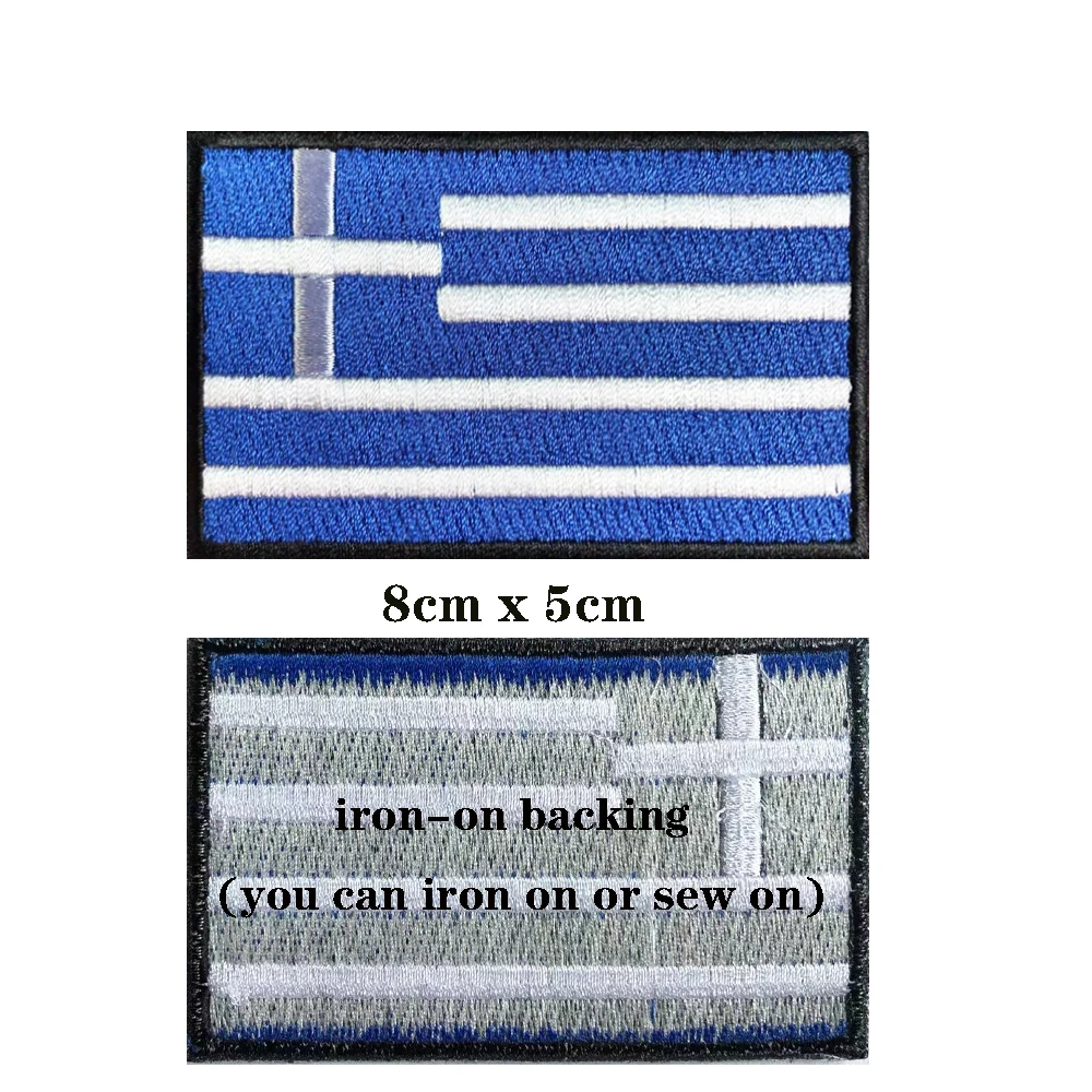 Parche militar Velcro bordado - bandera griega para equipamiento - imagen 2