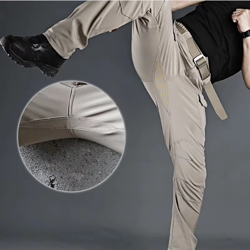 Pantalones tácticos elásticos de carga secado rápido para senderismo - imagen 4