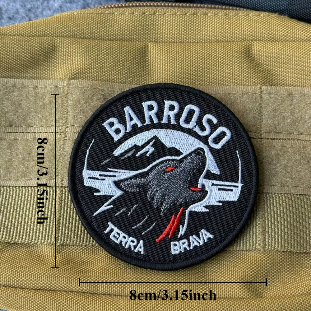 Parche táctico bordado lobo con velcro gancho y bucle para mochila - imagen 2