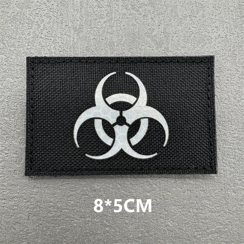 Parche táctico reflectante biohazard con velcro – Insignia moral - imagen 3