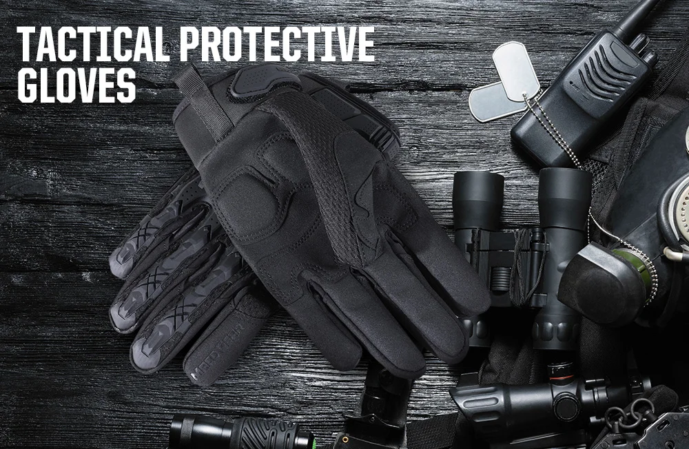 Guantes tácticos con protección TPR en negro