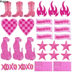 Parches bordados corazón dibujo rosa - termoadhesivos para ropa