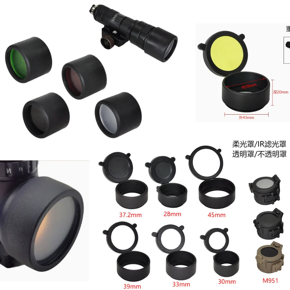 Cubierta protectora para lentes de linterna táctica – varios modelos