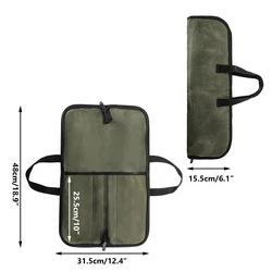 Estuche enrollable táctica de cuchillos en lona encerada con ranuras