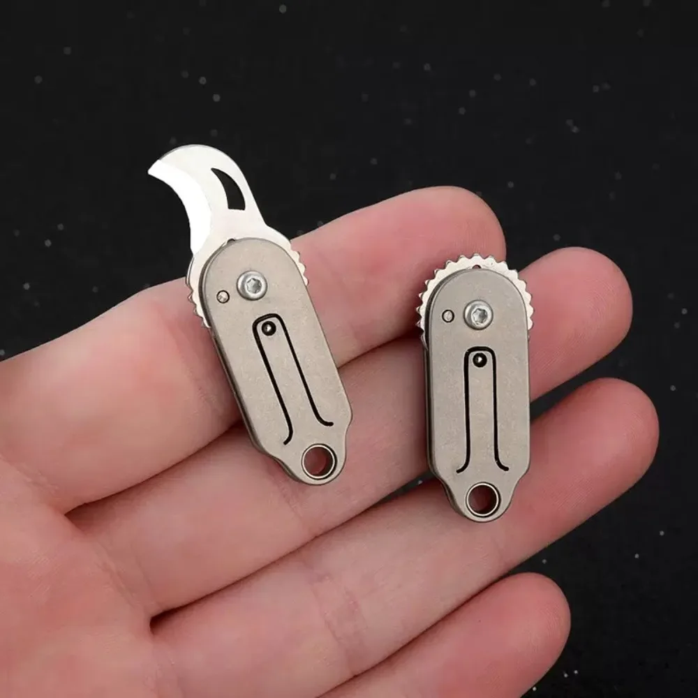 Mini cuchillo EDC de acero y latón para exteriores, camping y defensa - imagen 5