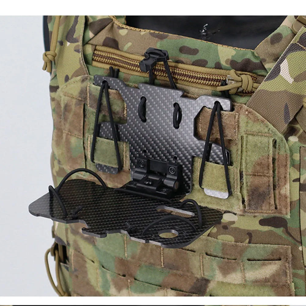 Chaleco táctico MOLLE carbono plegable con panel de navegación - imagen 3