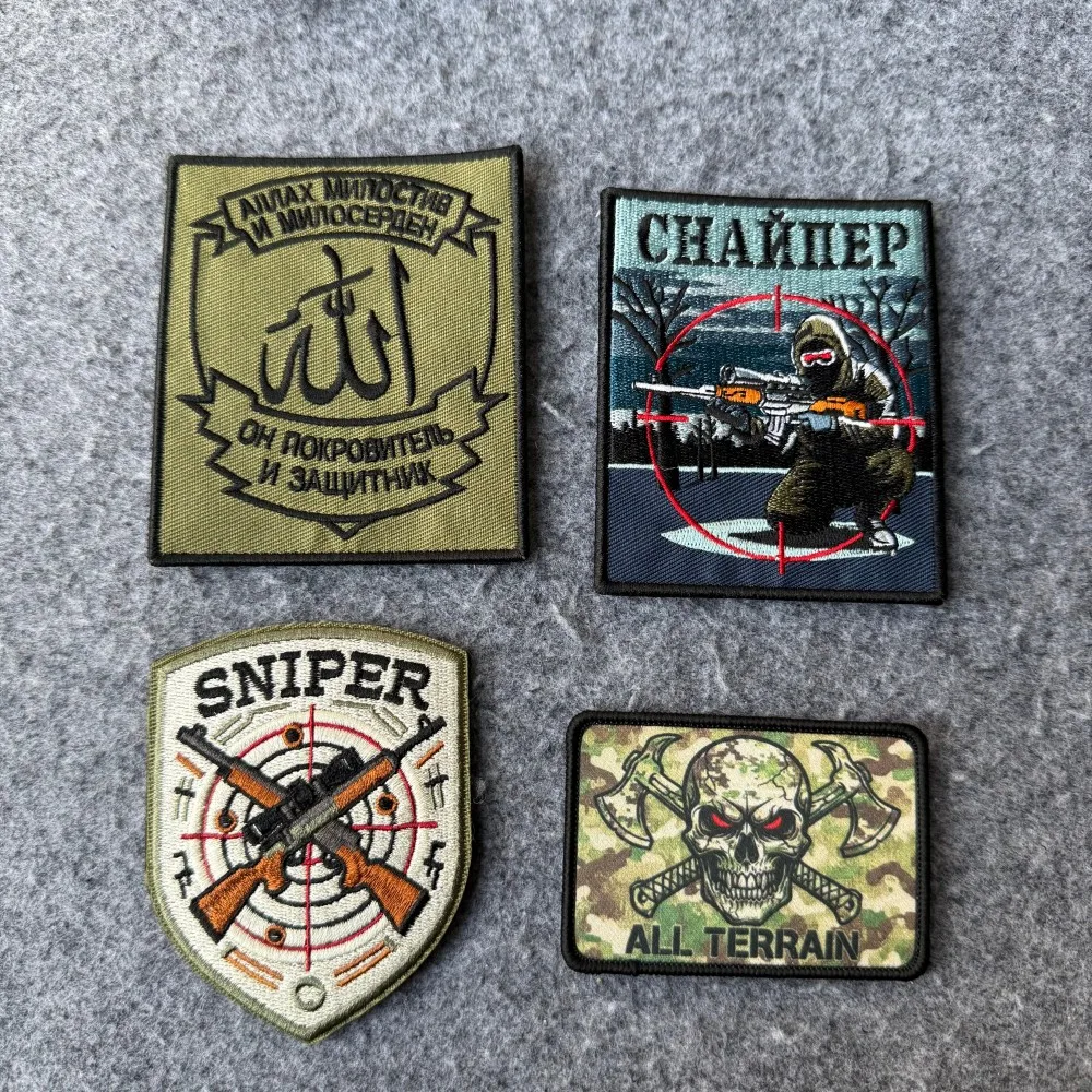 Parche táctico bordado francotirador calavera escudo todoterreno
