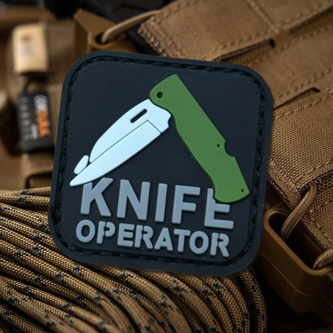 Parche de moral táctico operador cuchillo PVC con gancho y bucle - imagen 4