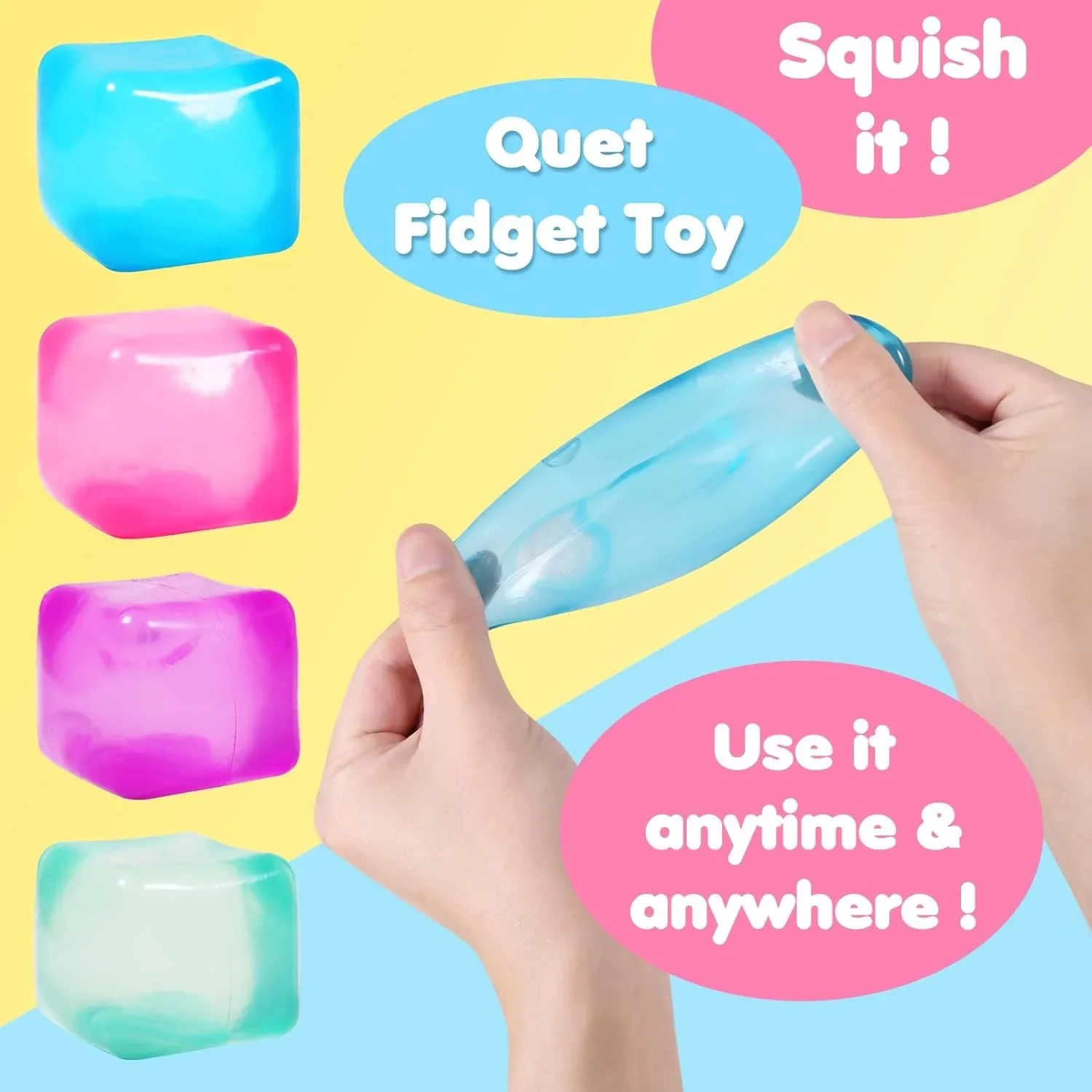 Juguete antiestrés gel alta densidad cubo de hielo cuadrado 9Toys - imagen 4