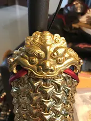 Tonshan Wen armadura de brazo y muñeca de latón con escamas de tortuga