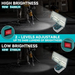 Makita foco LED de trabajo abatible con protección de baja tensión
