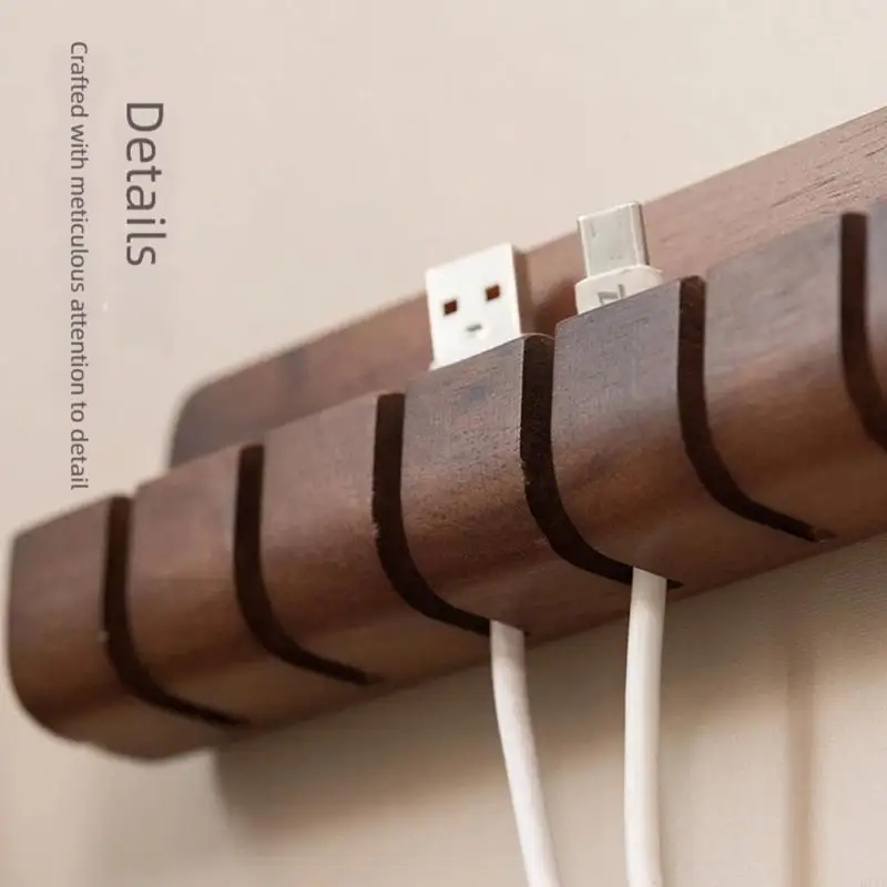 Clip gestión cables de madera para montaje en pared, estudio - imagen 5
