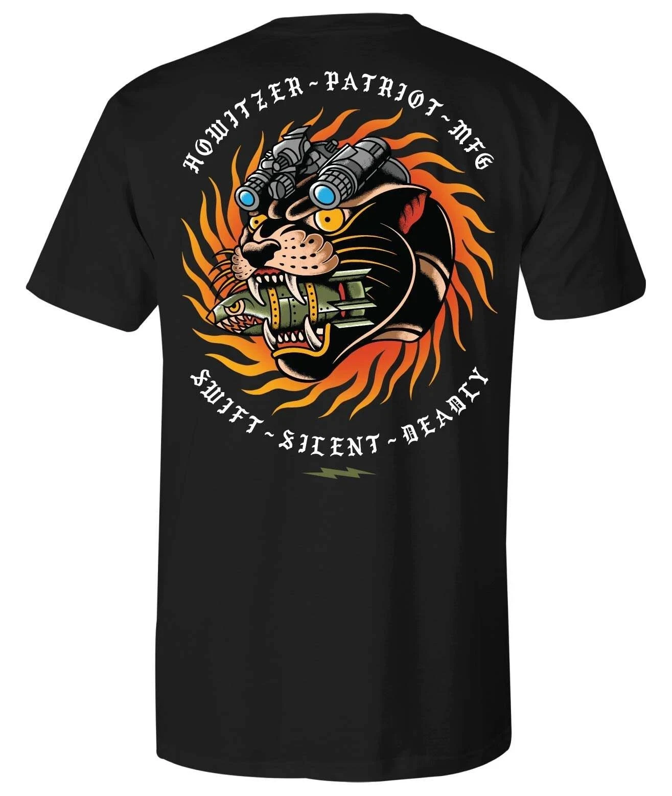 Camiseta táctica Howitzer Clothing Panther Military Grunt MFG algodón