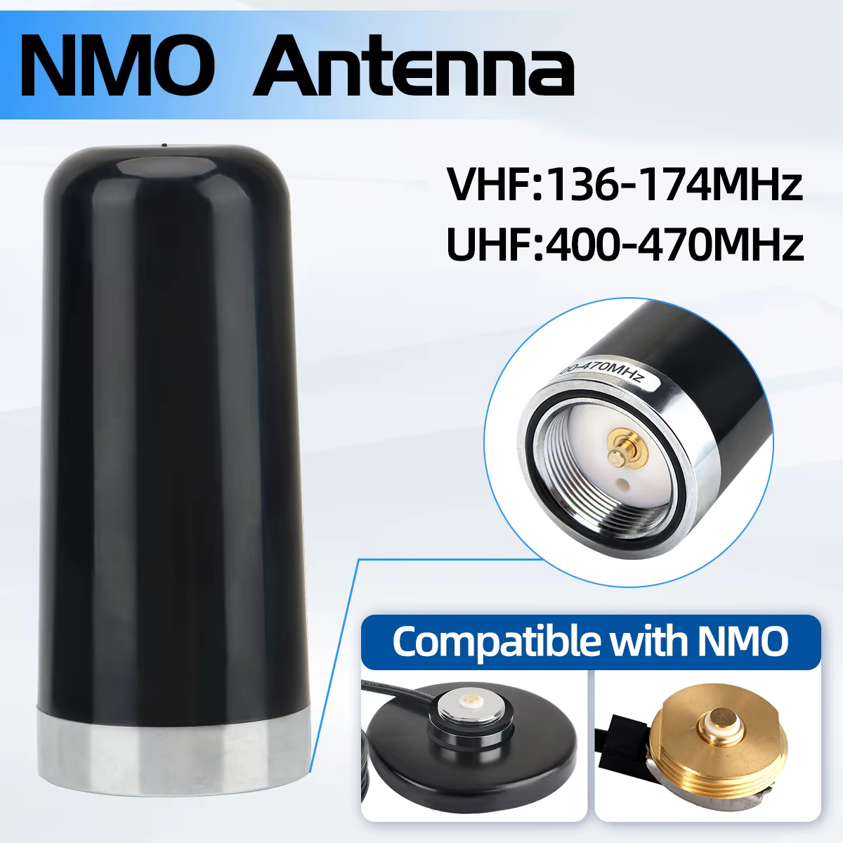 Antena NMO VHF UHF doble banda impermeable radioaficionado vehículo - imagen 4