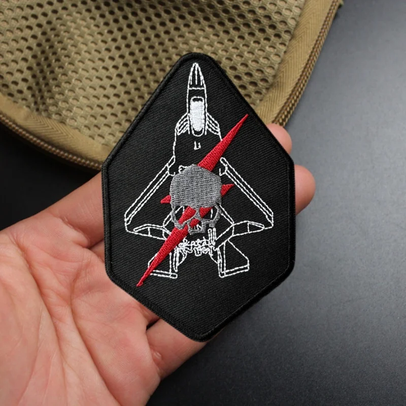Parche táctico calavera avión – Bordado military MOLLE para mochila - imagen 4