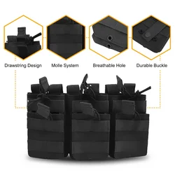 Bolsa Molle triple para cargadores M4 M14 M16 con cierre magnético