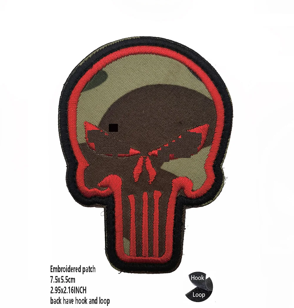 Parche táctico calavera 3D PVC reflectante IR con sistema MOLLE - imagen 3