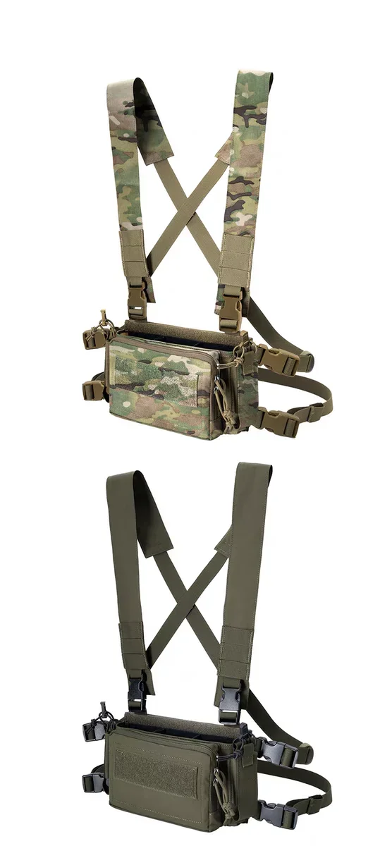 Chaleco táctico 500D con diseño multicam y compartimentos
