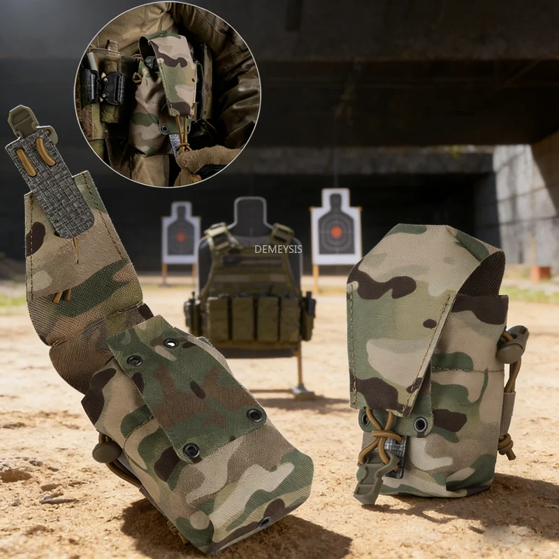 Bolsa táctica MOLLE porta radio exterior con solapa extraíble - imagen 5