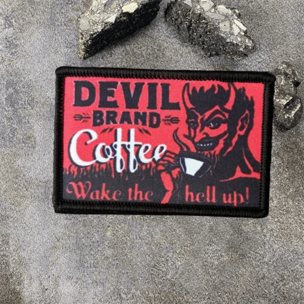 Devil Parche militar moral café con gancho y bucle divertido - imagen 5